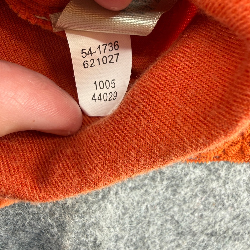 J. Jill Velour Cardigan Womens Large Orange Lace Velvet Trim Button Front Cotton - Picture 15 of 16
